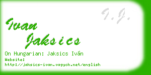 ivan jaksics business card